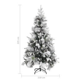 Sapin de Noël à flocons de neige et pommes de pin 225 cm PVC/PE