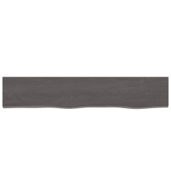 Étagère murale gris foncé 100x20x4 cm bois chêne massif traité