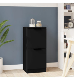 Buffet noir 30x30x70 cm bois d'ingénierie