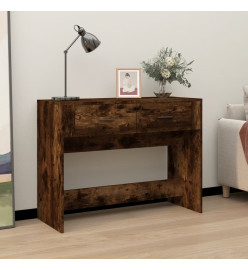 Table console Chêne fumé 100x39x75 cm Bois d'ingénierie