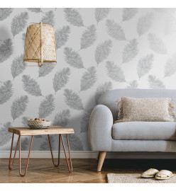 DUTCH WALLCOVERINGS Papier peint Fawning Feather Gris clair