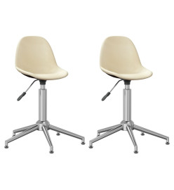 Chaises pivotantes à manger lot de 2 crème tissu