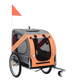 Remorque de vélo pour chiens Orange et gris