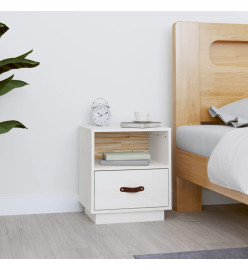 Table de chevet Blanc 40x34x45 cm Bois de pin massif