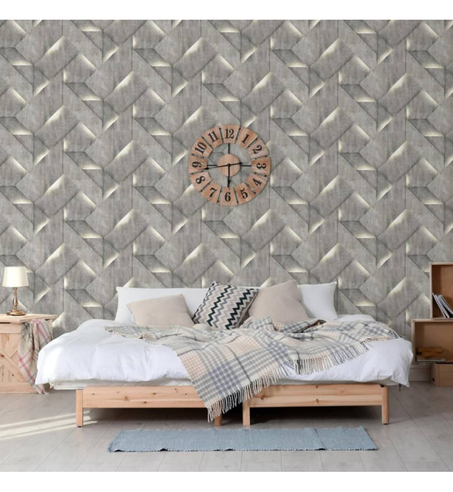 DUTCH WALLCOVERINGS Papier peint Onyx Gris foncé