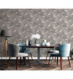 DUTCH WALLCOVERINGS Papier peint Onyx Gris foncé