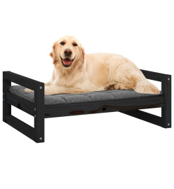 Lit pour chien Noir 75,5x55,5x28 cm Bois de pin solide