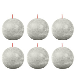 Bolsius Bougies boule rustiques Shine 6 pcs 76x71 mm Gris sableux