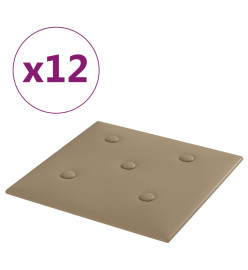 Panneaux muraux 12 pcs Cappuccino 30x30 cm Similicuir 1,08 m²