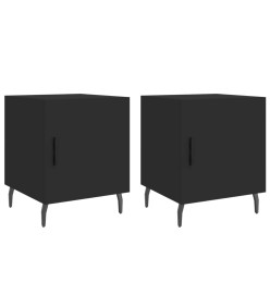 Tables de chevet 2 pcs noir 40x40x50 cm bois d’ingénierie