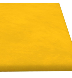 Panneaux muraux 12 pcs Jaune 90x30 cm Velours 3,24 m²