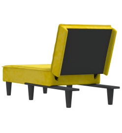 Chaise longue jaune velours