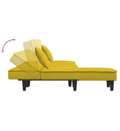 Chaise longue jaune velours