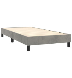 Lit à sommier tapissier et matelas Gris clair 90x200 cm Velours