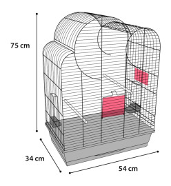 FLAMINGO Cage à perruches Wammer 1 54x34x75 cm Noir