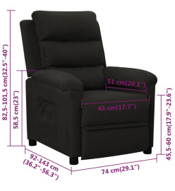 Fauteuil inclinable Noir Tissu