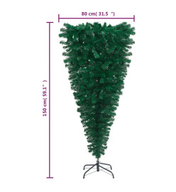 Sapin de Noël artificiel renversé avec support Vert 150 cm