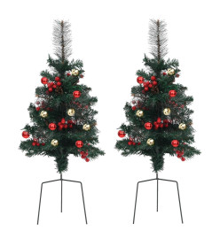 Sapins de Noël artificiels d'allée 2 pcs 76 cm PVC