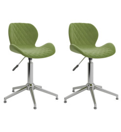 Chaises pivotantes à manger lot de 2 vert clair velours