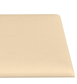 Panneaux muraux 12 pcs Crème 60x15 cm Tissu 1,08 m²