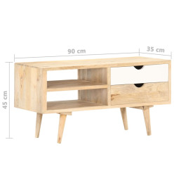 Meuble TV 90x35x45 cm Bois massif de manguier