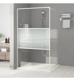 Paroi de douche Blanc 115x195 cm Verre ESG transparent