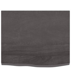 Étagère murale gris foncé 60x50x2 cm bois chêne massif traité