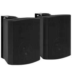 Haut-parleurs stéréo muraux 2 pcs noir intérieur extérieur 120W