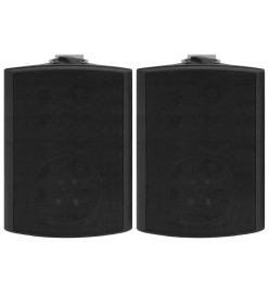 Haut-parleurs stéréo muraux 2 pcs noir intérieur extérieur 120W