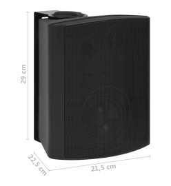 Haut-parleurs stéréo muraux 2 pcs noir intérieur extérieur 120W