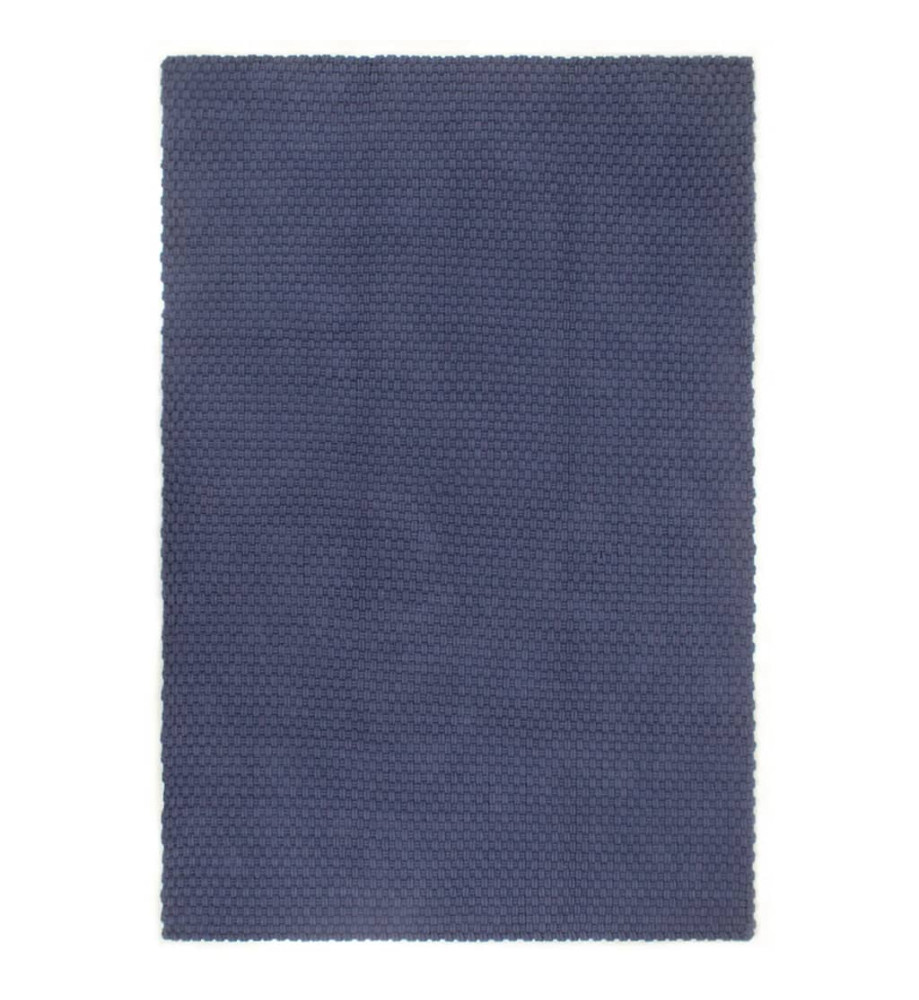 Tapis rectangulaire Bleu marine 160x230 cm Coton