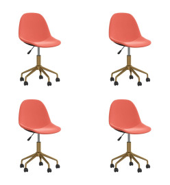 Chaises à dîner pivotantes 4 pcs Rose Velours