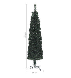 Arbre de Noël artificiel mince et support 180 cm fibre optique