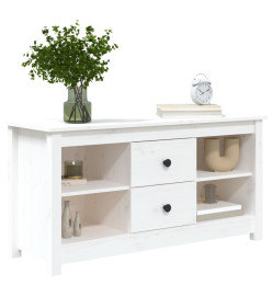 Meuble TV Blanc 103x36,5x52 cm Bois de pin massif