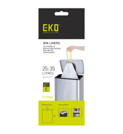 EKO Ensemble sacs poubelle E 25-35 L 24x12 pcs Blanc