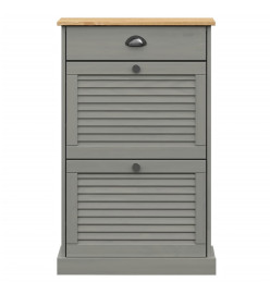 Armoire à chaussures VIGO 60x35x96 cm gris bois massif de pin