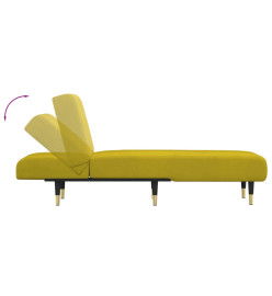 Chaise longue jaune velours