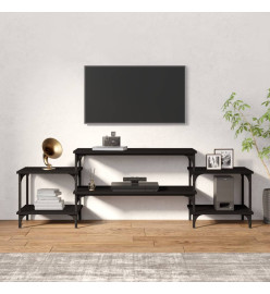 Meuble TV noir 157x35x52 cm bois d'ingénierie