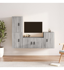 Ensemble de meubles TV 4 pcs Sonoma gris Bois d'ingénierie