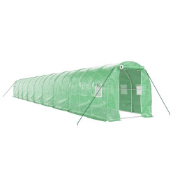 Serre avec cadre en acier vert 36 m² 18x2x2 m