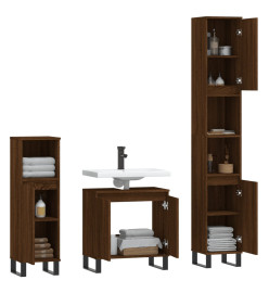 Ensemble d'armoires de salle de bain 3 pcs chêne marron