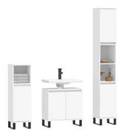 Ensemble de meubles salle de bain 3 pcs blanc bois d'ingénierie