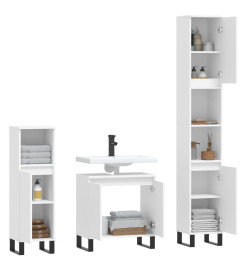 Ensemble de meubles salle de bain 3 pcs blanc bois d'ingénierie