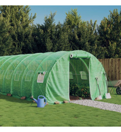 Serre avec cadre en acier vert 48 m² 16x3x2 m