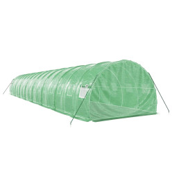 Serre avec cadre en acier vert 48 m² 16x3x2 m