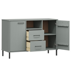 Buffet avec pieds en métal Gris 113x40x77 cm Bois massif OSLO