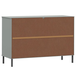 Buffet avec pieds en métal Gris 113x40x77 cm Bois massif OSLO