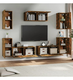 Ensemble de meubles TV 7 pcs Chêne fumé Bois d'ingénierie