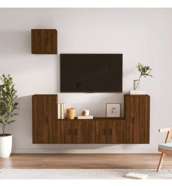 Ensemble de meubles TV 5 pcs Chêne marron Bois d'ingénierie