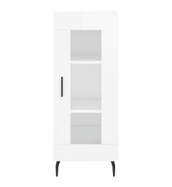 Buffet Blanc brillant 34,5x34x90 cm Bois d'ingénierie